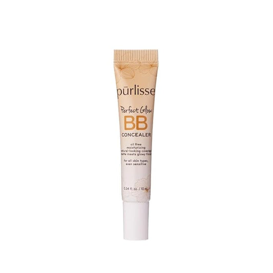 pūrlisse Perfect Glow BB Cream Concealer - Hydrating Under Eye Concealer with Jasmine and Goji & Hawthorn Berry - Oil Free Makeup for Dark Circles, Redness & Fine Lines - Medium (0.34 oz)