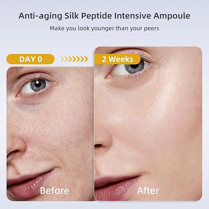 KOKN Silk Peptide Intensive Lifting Ampoule, Anti-Aging Hydrating Serum, KOKNMAX™ Complex, Multi Peptide, Collagen, 4D Hyaluronic Acid Serum for Wrinkles and Fine Lines & Radiance 0.05 fl.oz x 30e