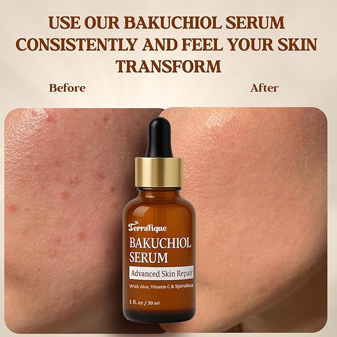 Bakuchiol Serum for Face - Retinol Alternative for Sensitive Skin - Contains Aloe, Centella, Spirulina - Bakuchiol Retinol Serum - Plumping, Anti Aging - Pore Minimizer - 1 Fl Oz - 2 Pack